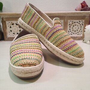 Universal Thread Womens Sz 8 Striped Espadrille Flats Casual Boho Comfy Shoes